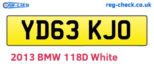 YD63KJO are the vehicle registration plates.