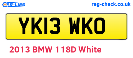 YK13WKO are the vehicle registration plates.