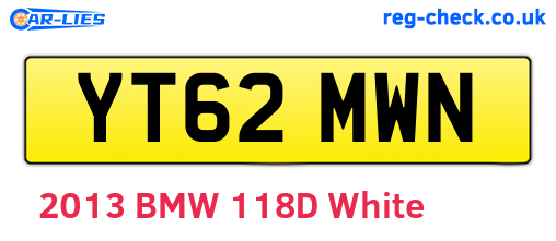 YT62MWN are the vehicle registration plates.