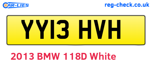 YY13HVH are the vehicle registration plates.