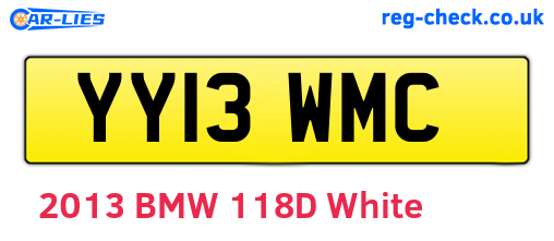 YY13WMC are the vehicle registration plates.