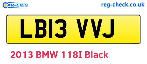 LB13VVJ are the vehicle registration plates.