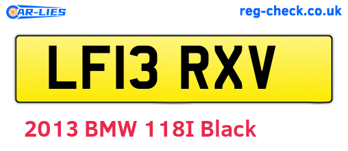 LF13RXV are the vehicle registration plates.