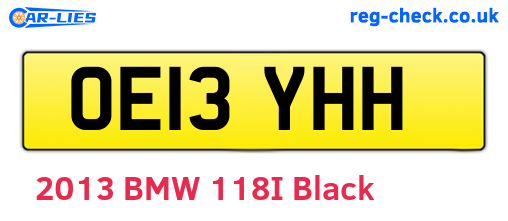 OE13YHH are the vehicle registration plates.