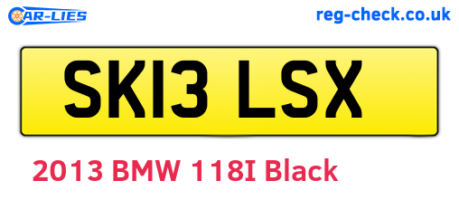 SK13LSX are the vehicle registration plates.