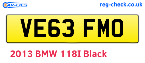 VE63FMO are the vehicle registration plates.
