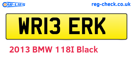 WR13ERK are the vehicle registration plates.