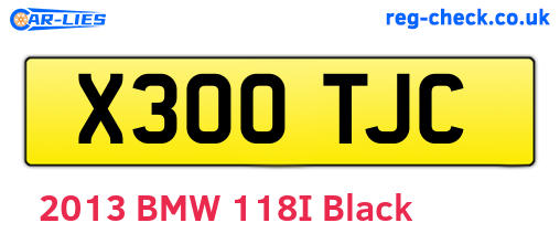 X300TJC are the vehicle registration plates.
