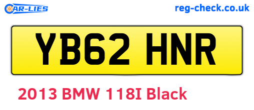 YB62HNR are the vehicle registration plates.