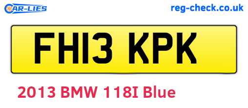 FH13KPK are the vehicle registration plates.