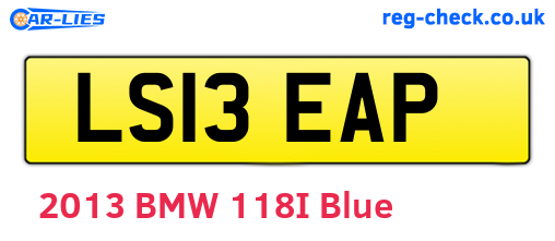 LS13EAP are the vehicle registration plates.