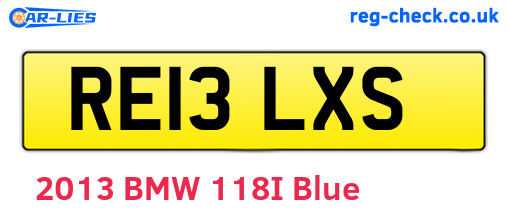 RE13LXS are the vehicle registration plates.