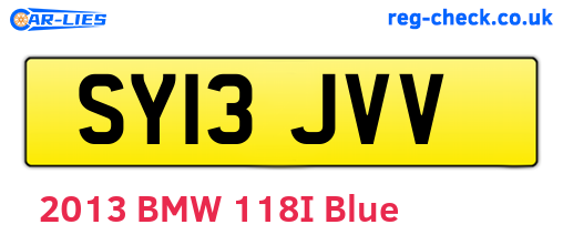 SY13JVV are the vehicle registration plates.