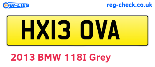 HX13OVA are the vehicle registration plates.