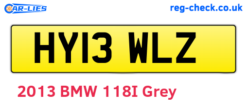 HY13WLZ are the vehicle registration plates.