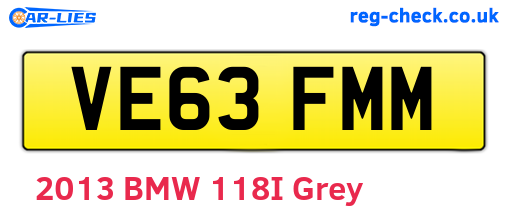 VE63FMM are the vehicle registration plates.