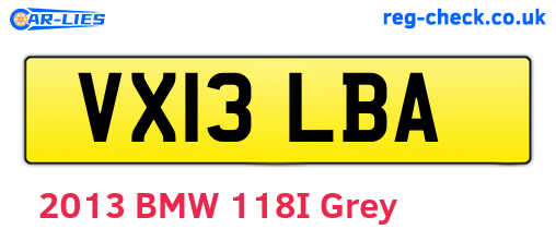 VX13LBA are the vehicle registration plates.
