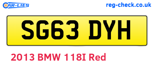 SG63DYH are the vehicle registration plates.