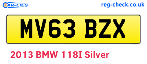 MV63BZX are the vehicle registration plates.