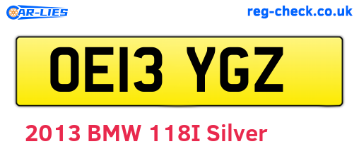 OE13YGZ are the vehicle registration plates.