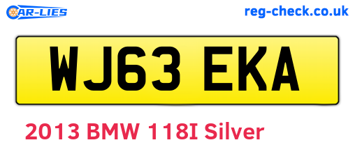 WJ63EKA are the vehicle registration plates.