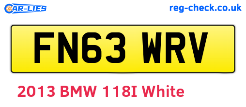FN63WRV are the vehicle registration plates.