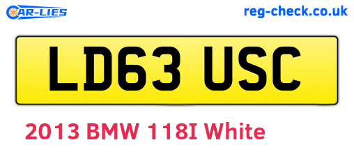LD63USC are the vehicle registration plates.