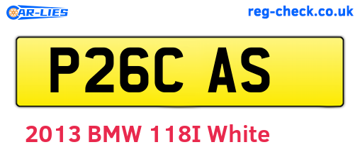 P26CAS are the vehicle registration plates.