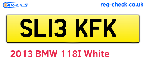 SL13KFK are the vehicle registration plates.