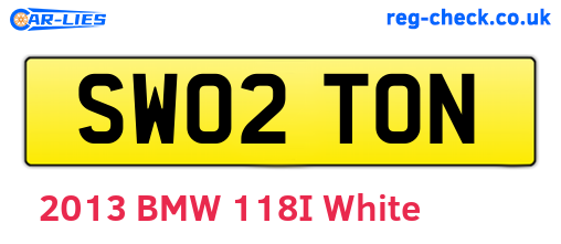SW02TON are the vehicle registration plates.