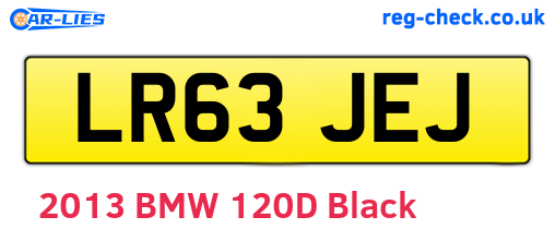 LR63JEJ are the vehicle registration plates.