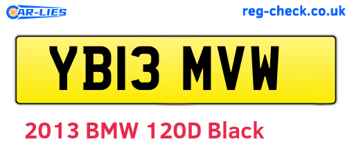 YB13MVW are the vehicle registration plates.