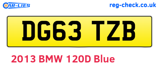 DG63TZB are the vehicle registration plates.