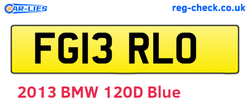 FG13RLO are the vehicle registration plates.
