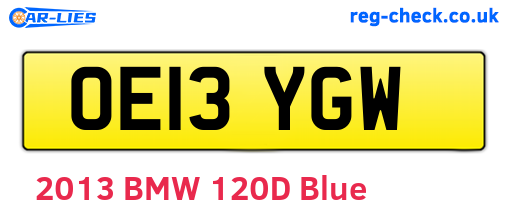 OE13YGW are the vehicle registration plates.