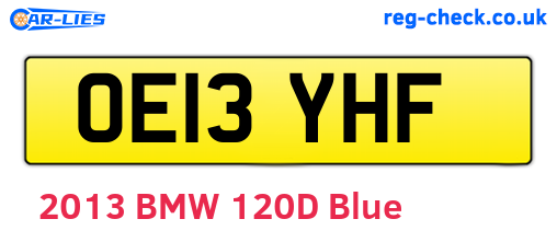 OE13YHF are the vehicle registration plates.