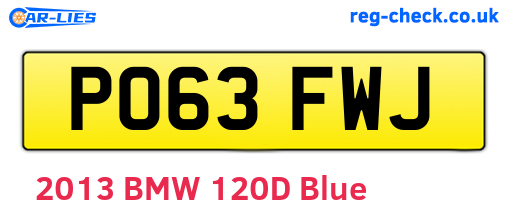 PO63FWJ are the vehicle registration plates.