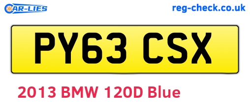 PY63CSX are the vehicle registration plates.