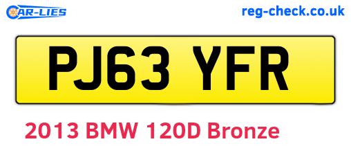 PJ63YFR are the vehicle registration plates.