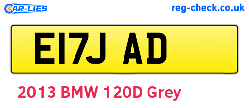 E17JAD are the vehicle registration plates.