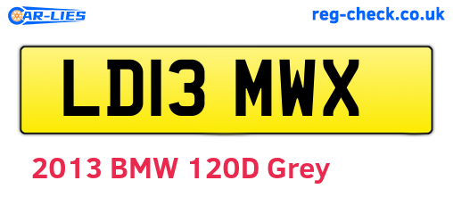 LD13MWX are the vehicle registration plates.