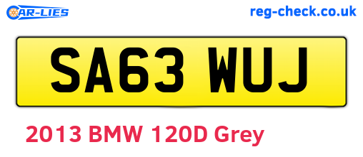 SA63WUJ are the vehicle registration plates.