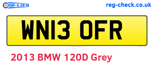WN13OFR are the vehicle registration plates.