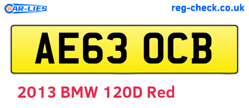 AE63OCB are the vehicle registration plates.