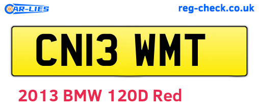 CN13WMT are the vehicle registration plates.