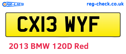 CX13WYF are the vehicle registration plates.