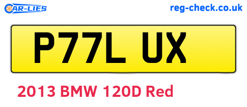 P77LUX are the vehicle registration plates.
