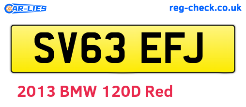 SV63EFJ are the vehicle registration plates.