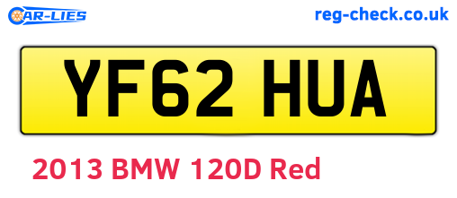 YF62HUA are the vehicle registration plates.