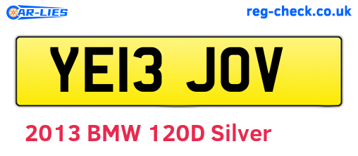 YE13JOV are the vehicle registration plates.